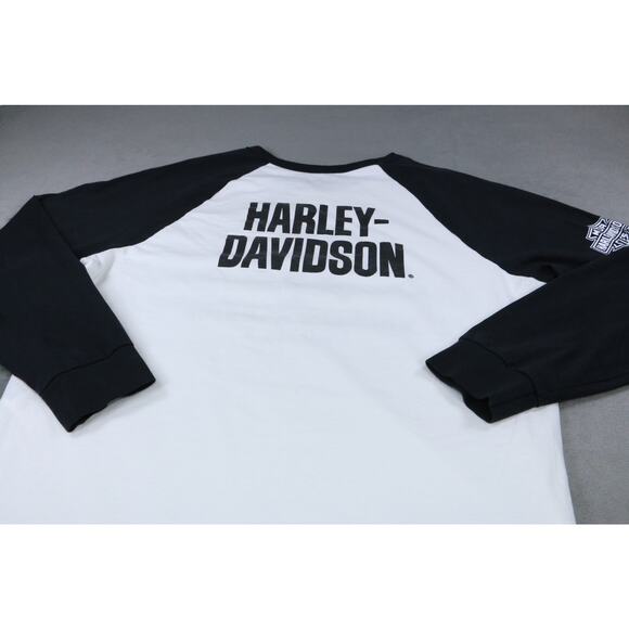 Harley-Davidson Raglan Long Sleeve Wounded Warrior Project Shirt Mens White 2XL - Picture 10 of 11